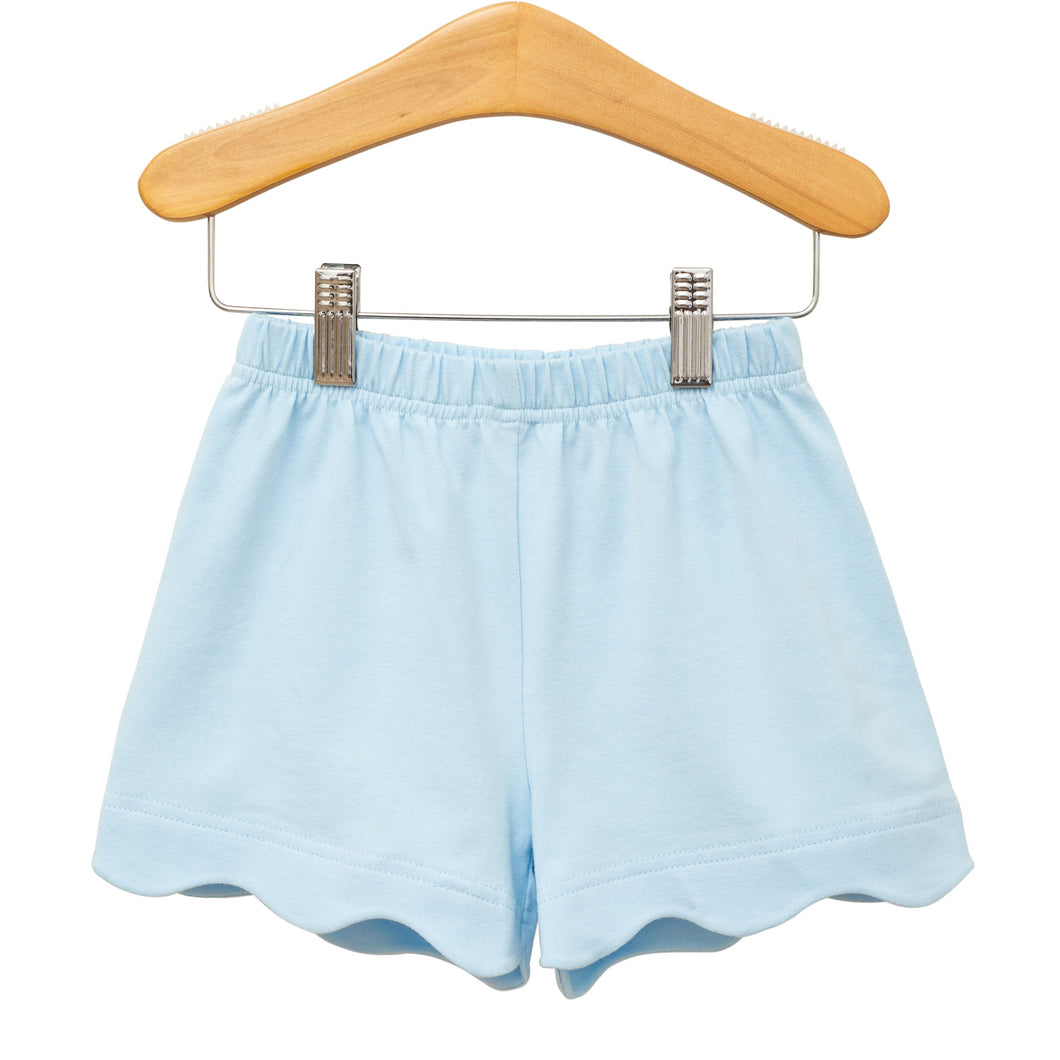 Light Blue Scalloped Shorts