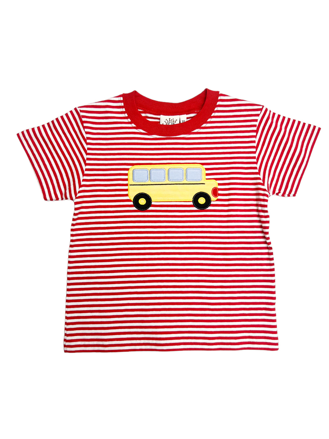 School Bus Red Stripe Tshirt