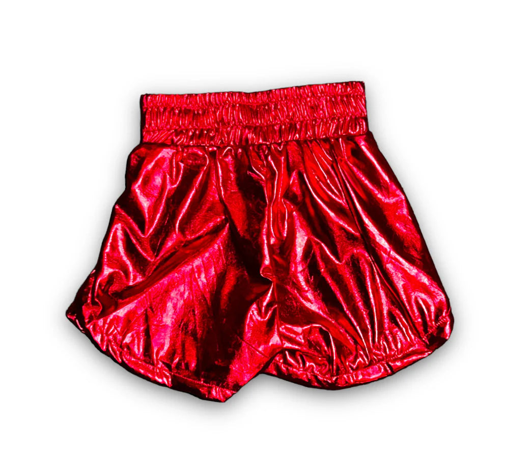 Red Metallic Shorts