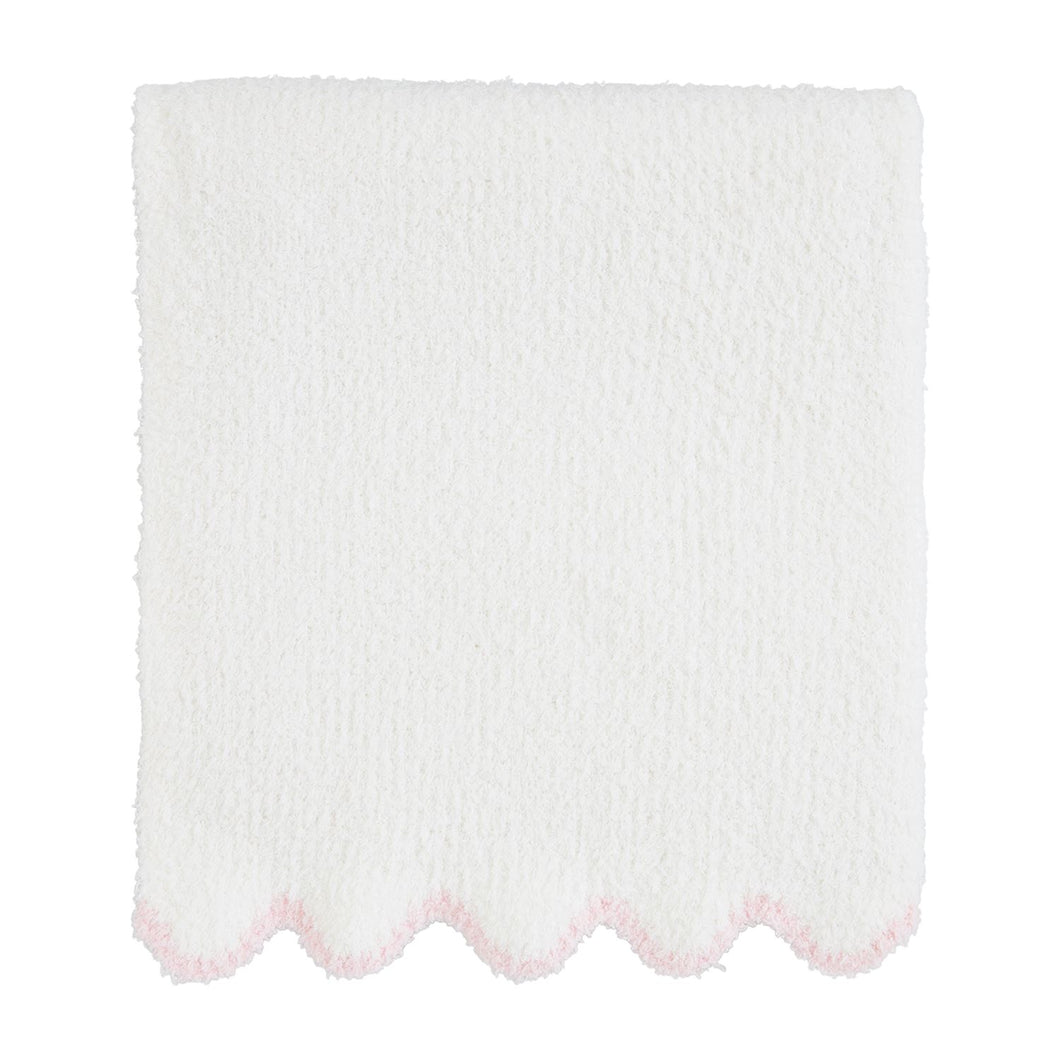 Pink Scallop Chenille Blanket