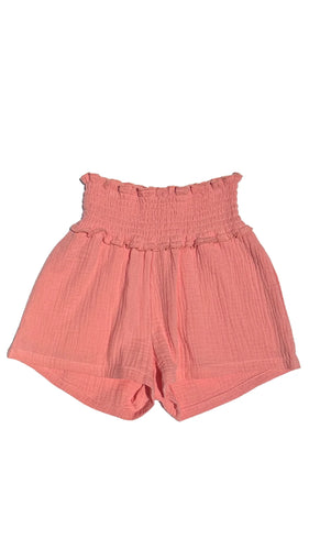 Coral Gauze Sadie Shorts