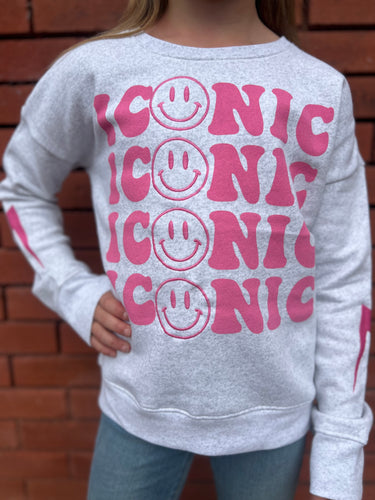 Iconic Happy Face Graphic Sweatshirt