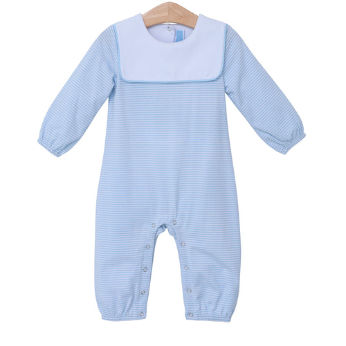 Lucas Romper - Light Blue Stripe