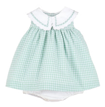 Green Stripe Collared Float Dress