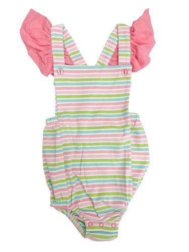 Multi Stripe/Pink Sunsuit