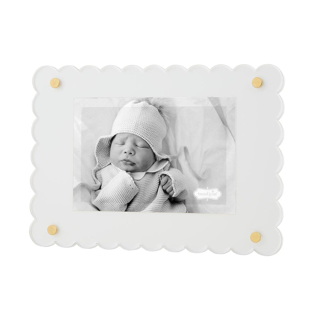 White Scalloped Acrylic Frame