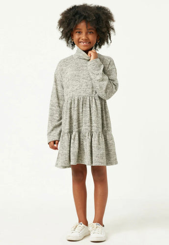 Girls Marled Stretch Knit Long Sleeve Turtleneck Tunic