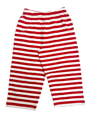 Wide Red Stripe Knit Pant