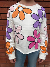 Retro Flower Cropped Sweatshirt