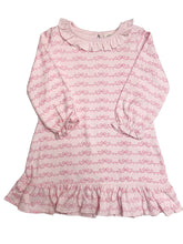 Pink Bow Ruffle Neck Dress