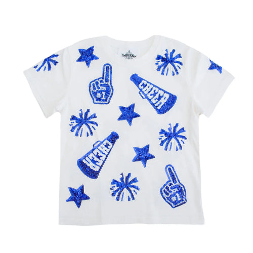 Royal Blue and White Cheer Shirt