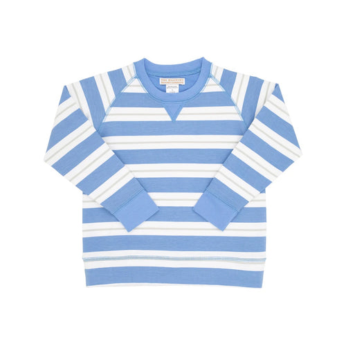 Barbados Blue/Sandy Spring Stone Stripe Cassidy Comfy Crewneck