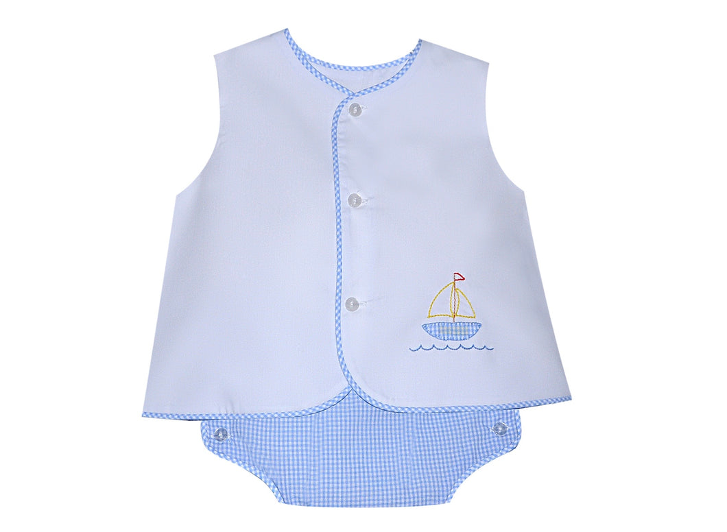 Blue Mason Sailboat Diaper Set