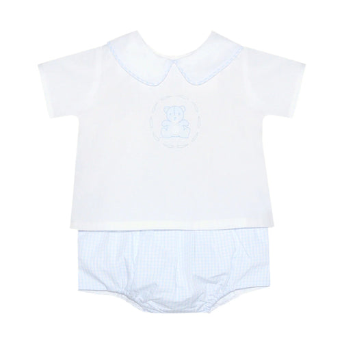 Blue Teddy Bear Diaper Set