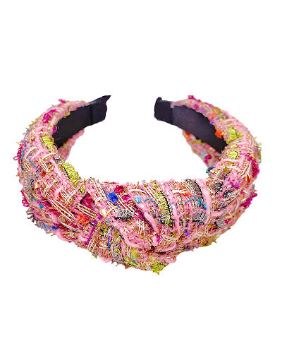 Pink Tweed Headband