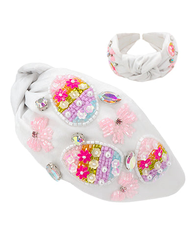 Easter Egg/Bows Beaded Headband