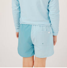 boys pacific blue colorblock boardie