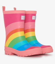 Rainbow Fuschia Matte Rain Boots