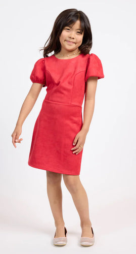 Red Faux Suede Tuscany Dress