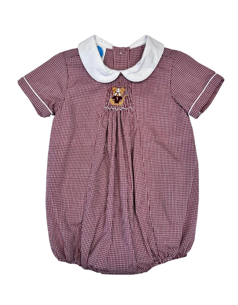 Maroon Bulldog Smock Boy Bubble