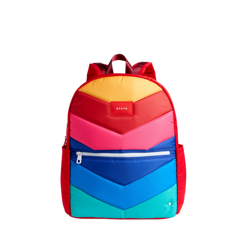 Rainbow Chevron - Kane Double Pocket Large Backpack