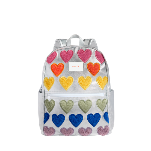 Fuzzy Hearts - Kane Double Pocket Large Backpack