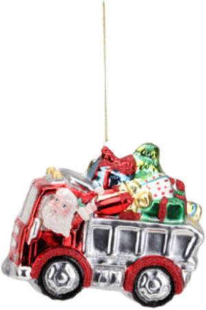 Santa Dump Truck Ornament