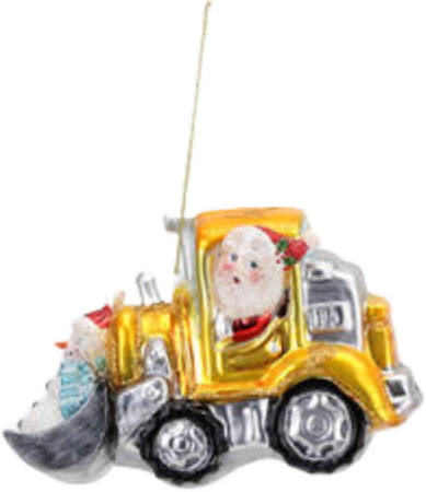 Santa Bulldozer Ornament