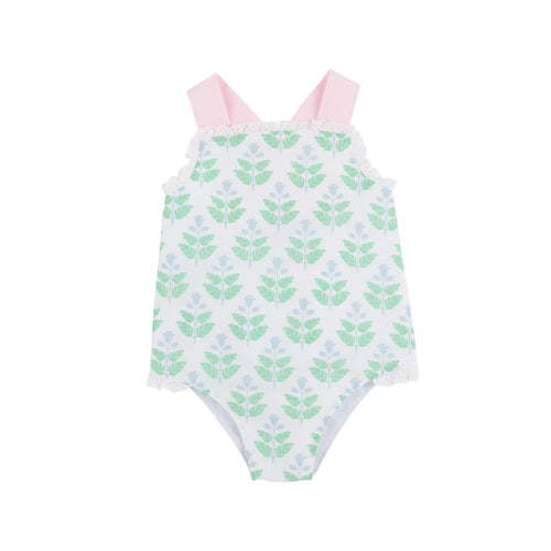 Sisi Sunsuit - Hanover Hand Block with Palm Beach Pink & Buckhead Blue