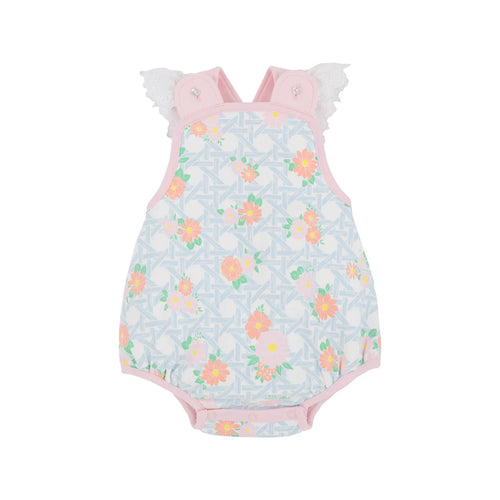 Saylor Sunsuit - Cayman Island Cane with Palm Beach Pink