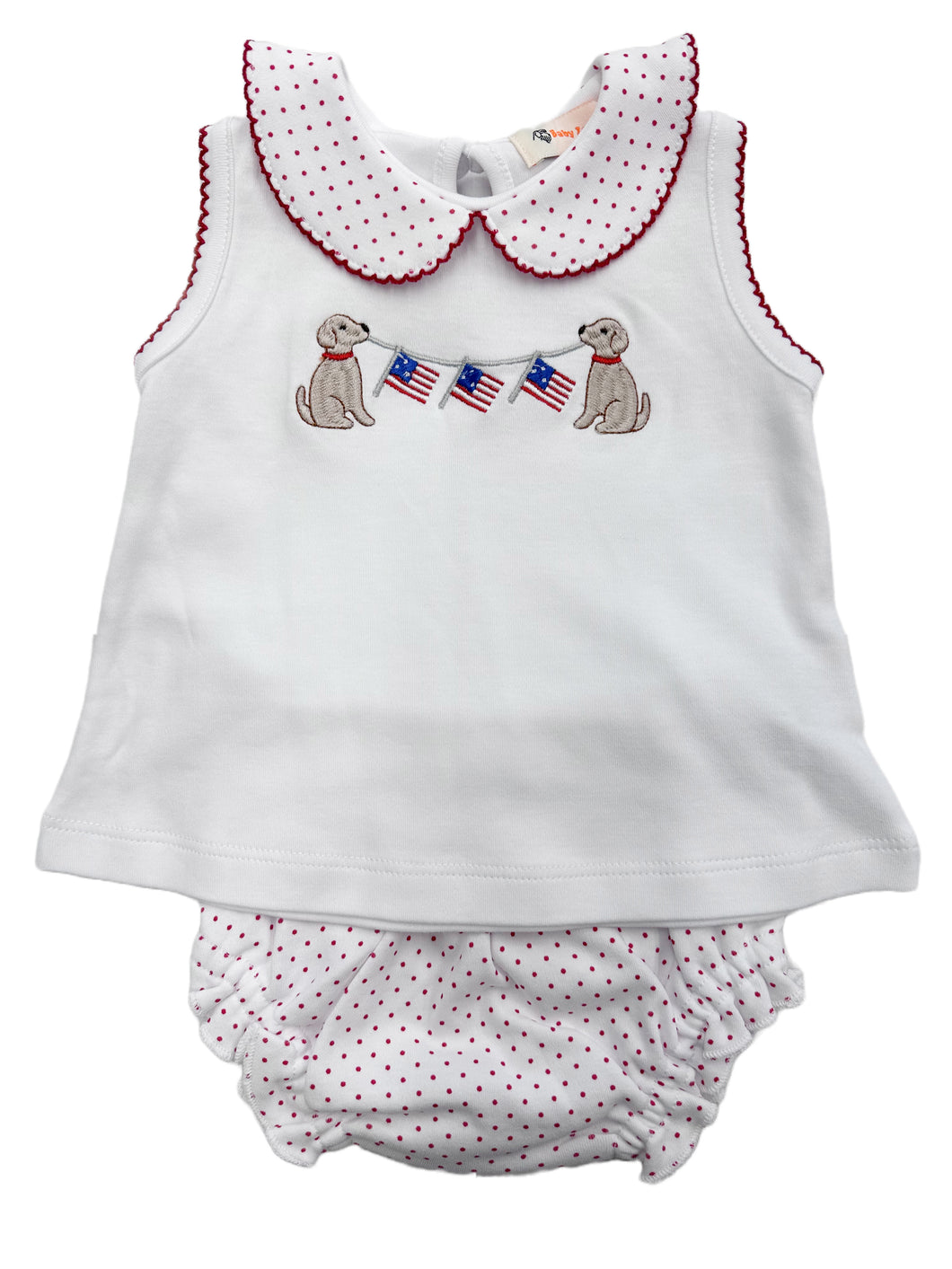 American Flag Lab Banner Girl Bloomer Set