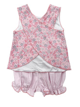 Pink Floral-Cross Back Bloomer Set