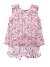 Pink Floral-Cross Back Bloomer Set