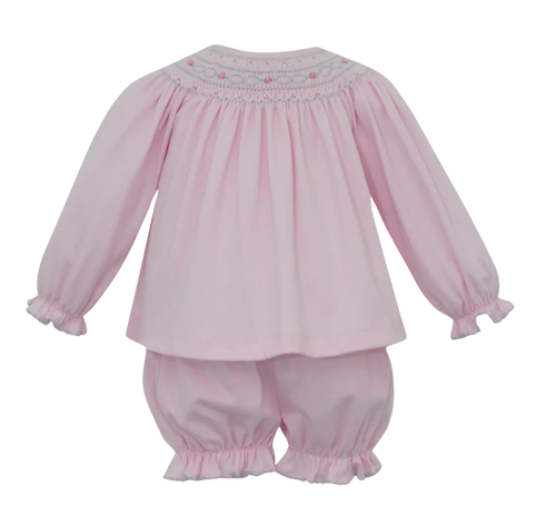 Emma Pink Knit Bishop Bloomer Set