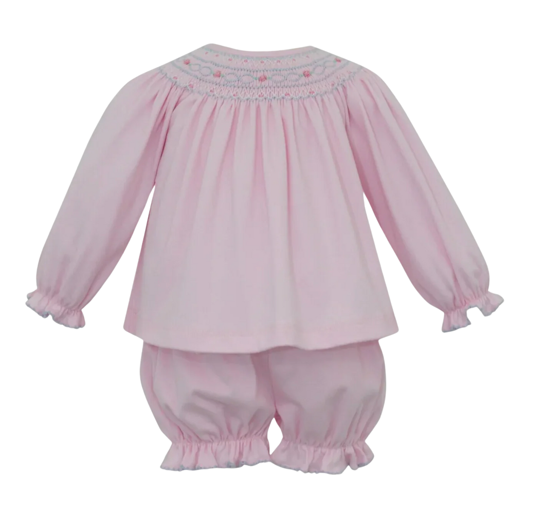 Emma Pink Knit Bishop Bloomer Set