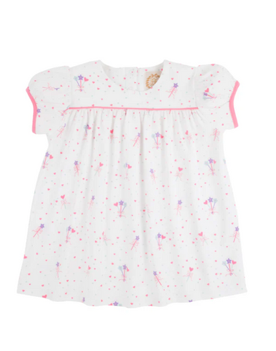 Puff Sleeve Dowell Day Top - Fairy Dust Sprinkles with Romany Rose