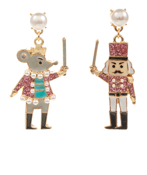 Nutcracker Mouse King Shaped Drop Earrings