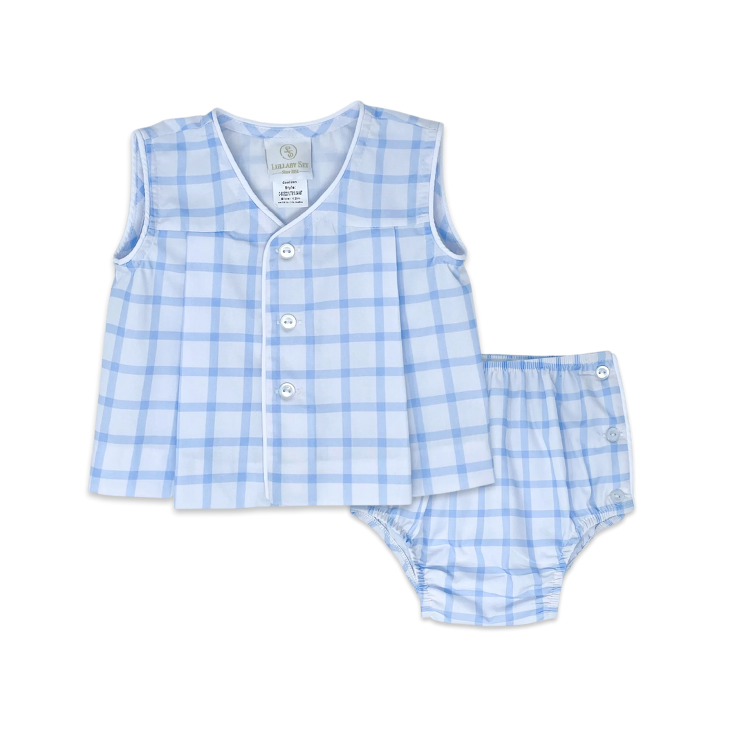 Jack Diaper Set - Whales Blue Windowpane