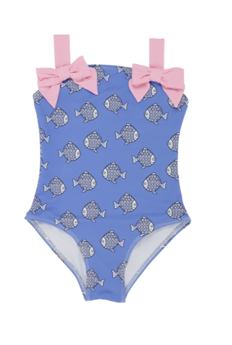 Shannon Bow Bathing Suit - Little Fishes & Pier Party Pink