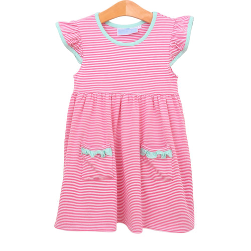 Pink Stripe/Mint Lucy Dress