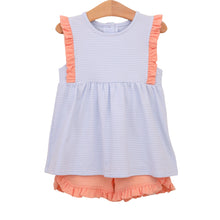 Light Blue Stripe/Coral Josie Short Set