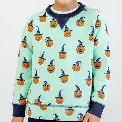 Cassidy Comfy Crewneck - Olde Jolly Jack O Lantern/Nantucket Navy