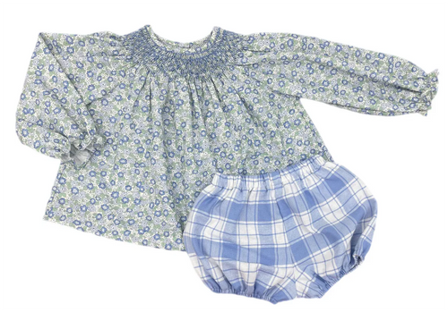 Emory Smocked bloomer Set - Ella Floral