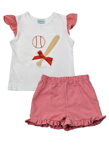 BASEBALL RUFFLE SHORTS SET