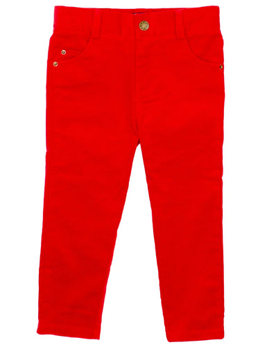 Boys Red Pinwale Cord Pant