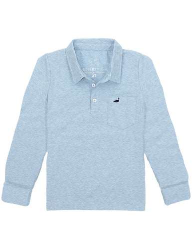 Boys Harrison Pocket Polo LS - Moon Blue