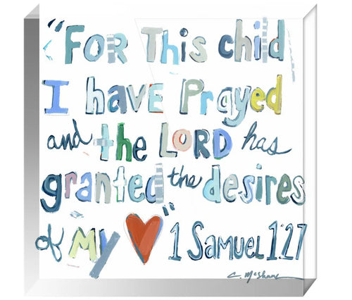 1 Samuel 1:27 Acrylic Block (blues)