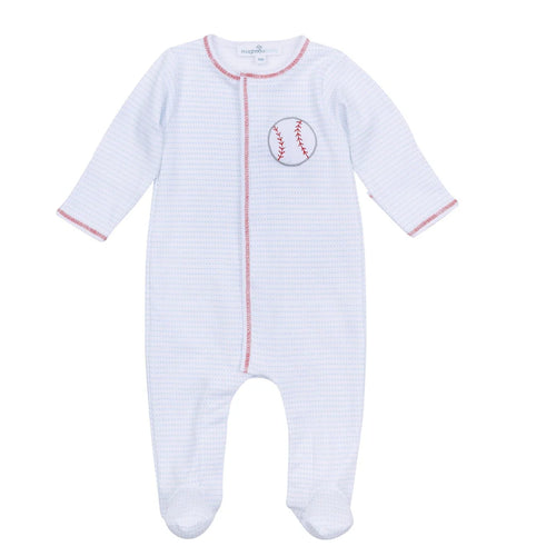 Tiny Slugger Zipper Footie - Light Blue