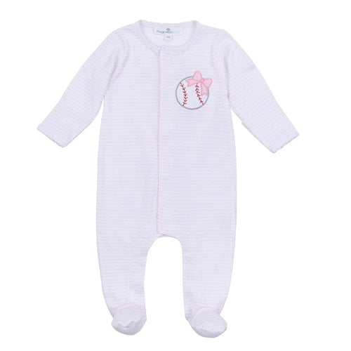 Tiny Slugger Zipper Footie - Pink