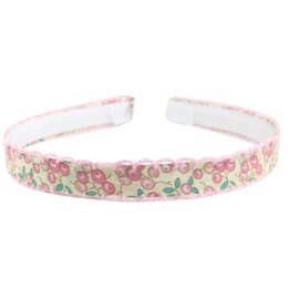 Stitched Pink Cherry Floral Headband